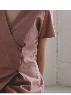 Aliya Wanek Hemp And Cotton Blend Dress Size Medium